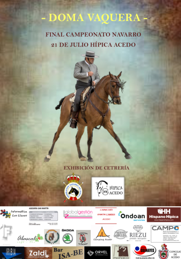 Final del Campeonato Navarro de Doma Vaquera el 21 de julio en el Club H&iacute;pico Acedo